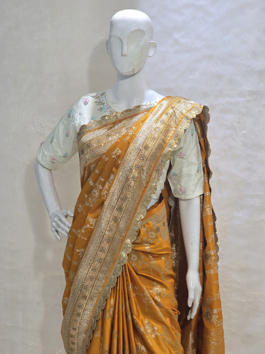 banarasi saree in premium silk fabric with zari work