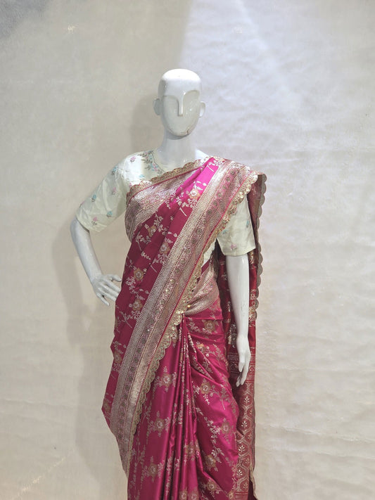 banarasi saree with classic zari weaving