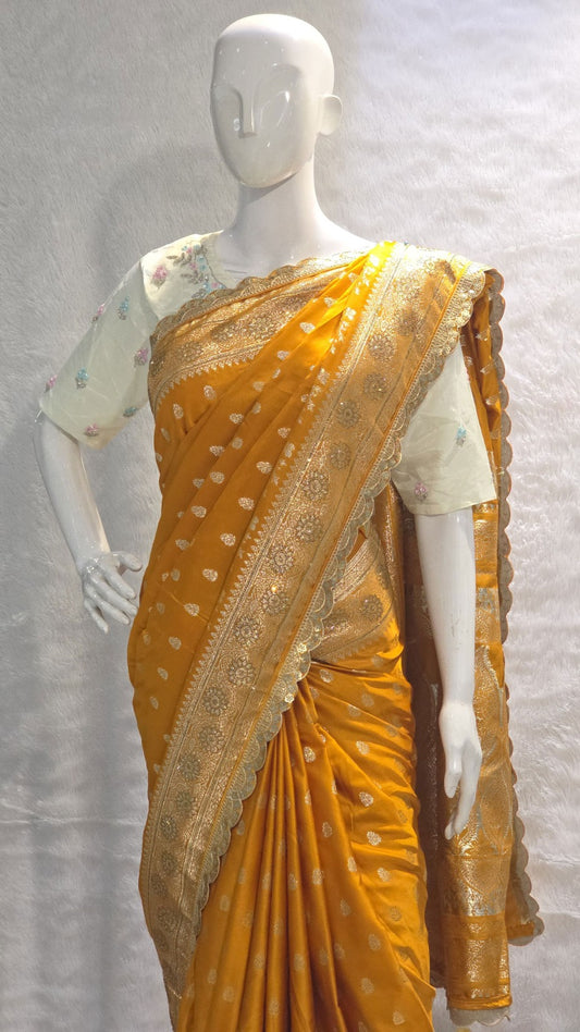 premium designer banarasi saree with rich silk texture