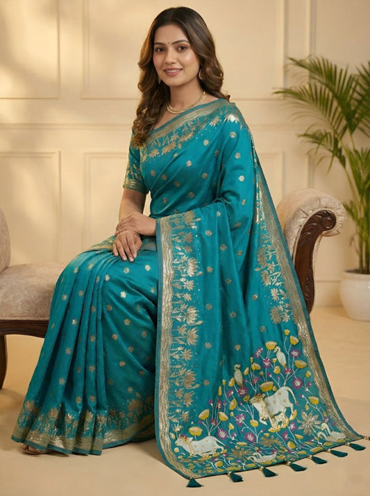 Pure Tana silk saree for women festive occasion wear