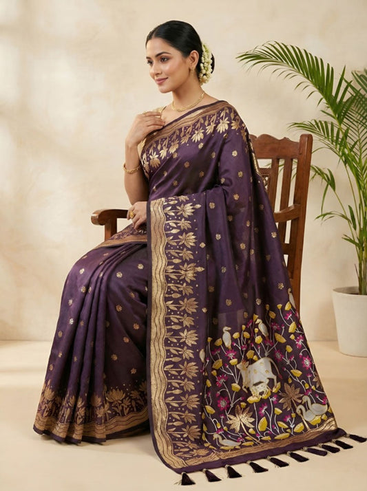 Pure weave Tana silk saree for women premium silk fabric