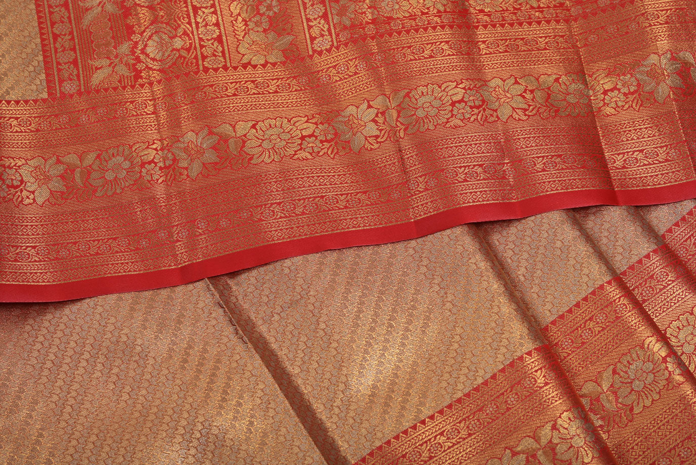 Golden Rani Kanjivaram Silk Saree with Fancy Design and Pink Contrast Aari Work Blouse