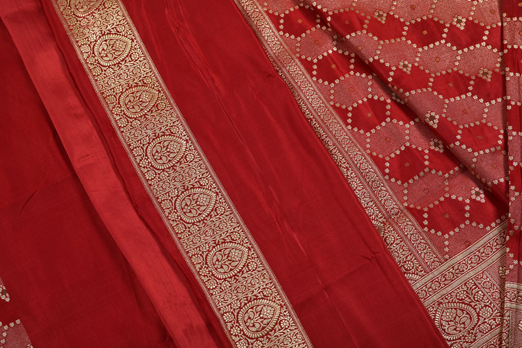 Red Maroon Mix Pure Banarasi Saree