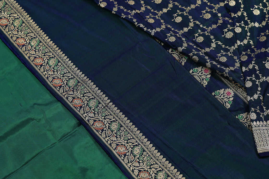 Silk Dark Blue Banarasi Saree