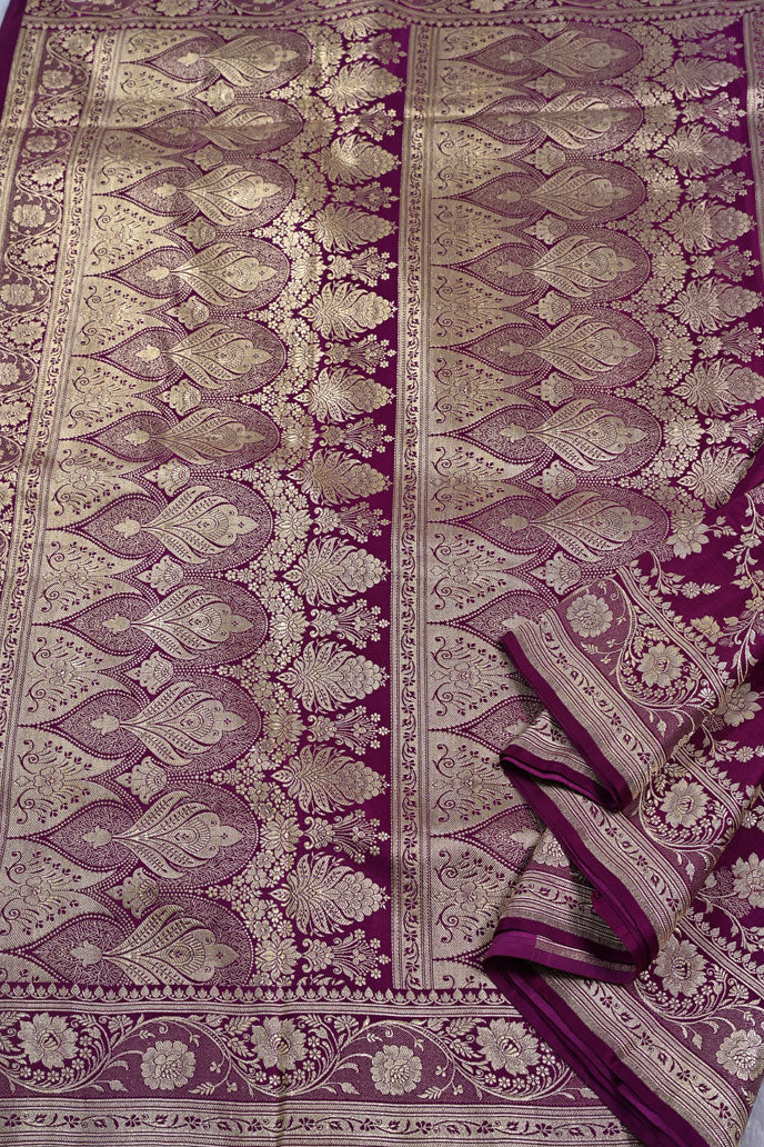 Banarasi magenta banarasi saree for weddings and festive occasions