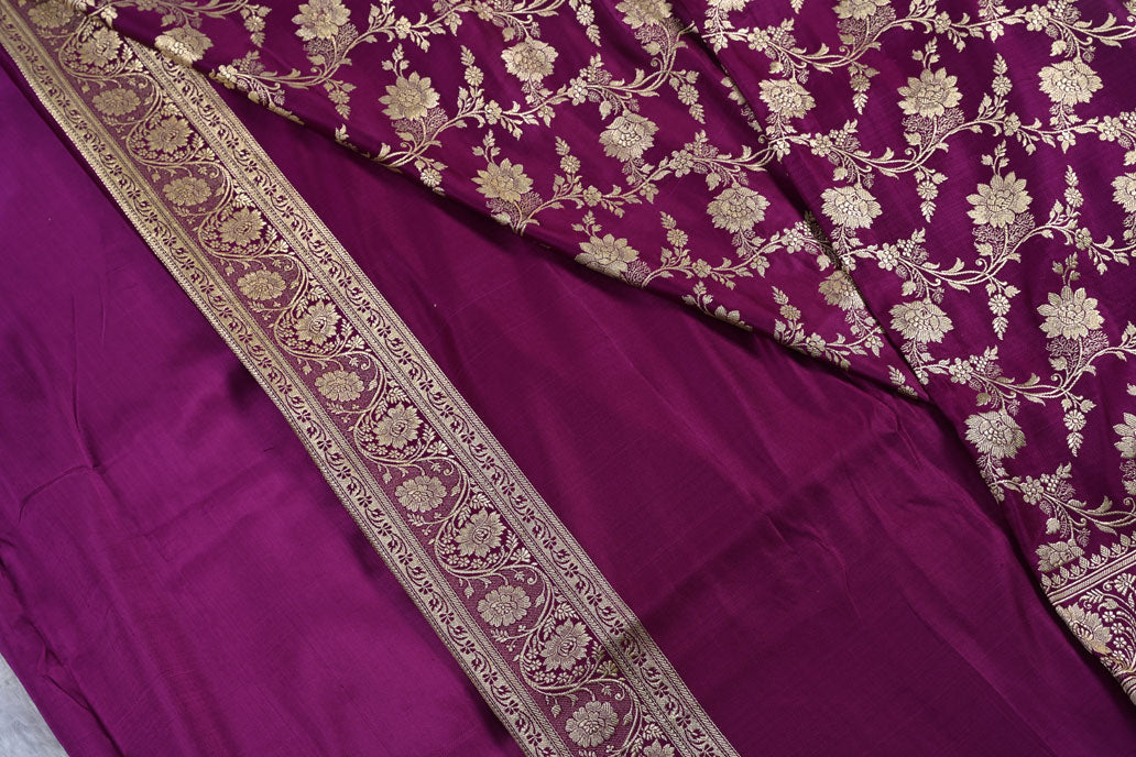 Banarasi magenta banarasi saree for weddings and festive occasions