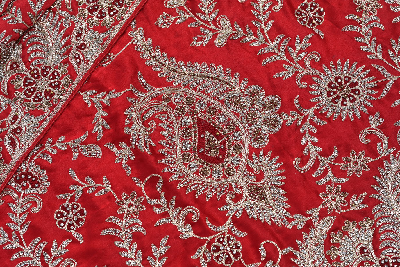 Silk rani colour crape silk saree for weddings and festive occasions