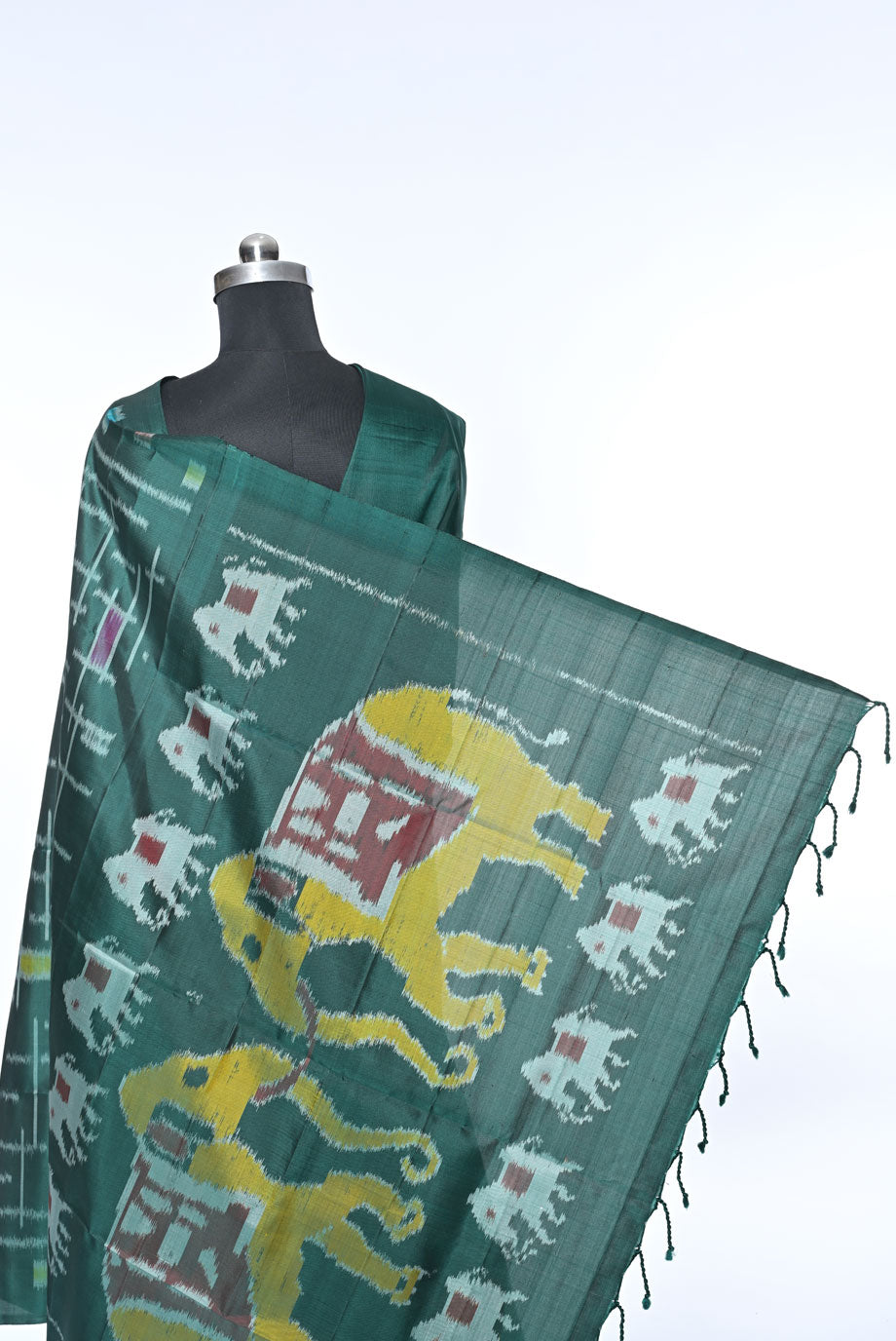 Silk bottle green pure soft silk saree for weddings and festive occasions