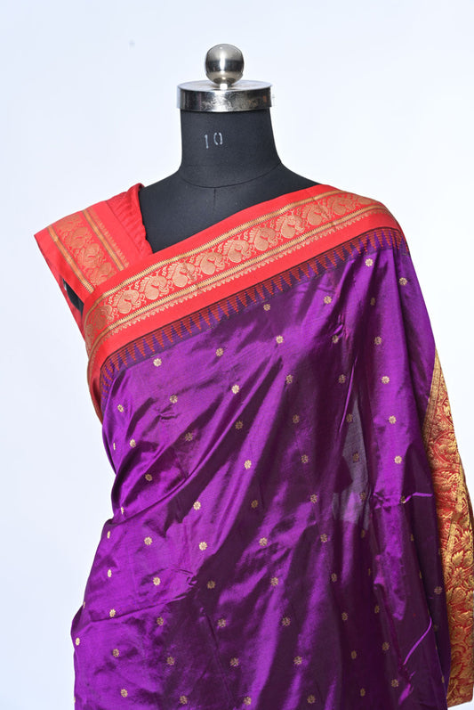 Silk gadhval silk saree for weddings and festive occasions