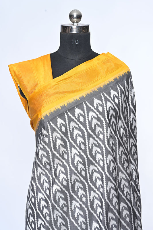 gray patola saree for weddings and festive occasions