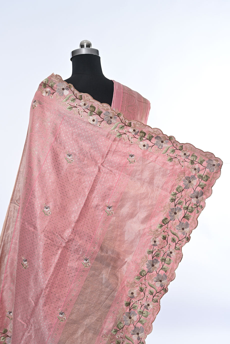 Soft Silk Baby Pink with Golden Saree for Festival