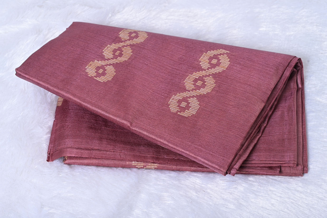 Silk dusty onion colour tussar silk saree for weddings and festive occasions
