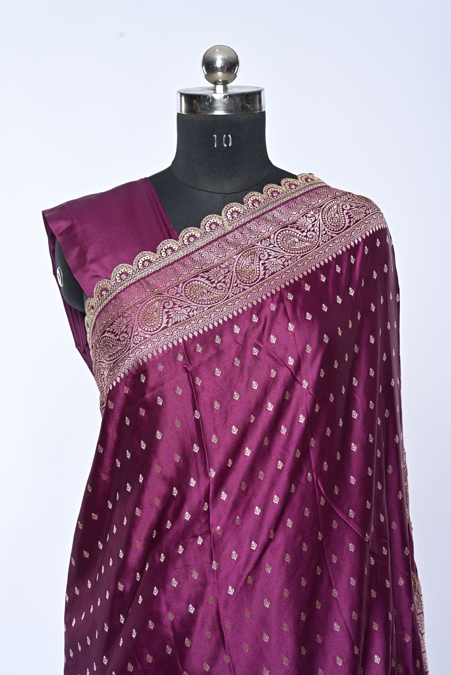 Semi Designer Banarasi Dark Magenta Saree for Celebration