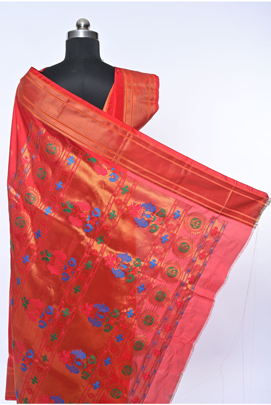 Semi Kalanjali Paithani Dark Pink Saree for Festival