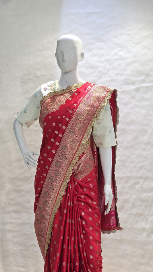 royal look banarasi silk saree ideal for wedding functions