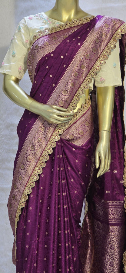 Elegant Banarasi silk saree for women wedding wear