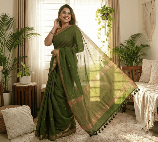 Classic cotton saree for women lightweight pure cotton