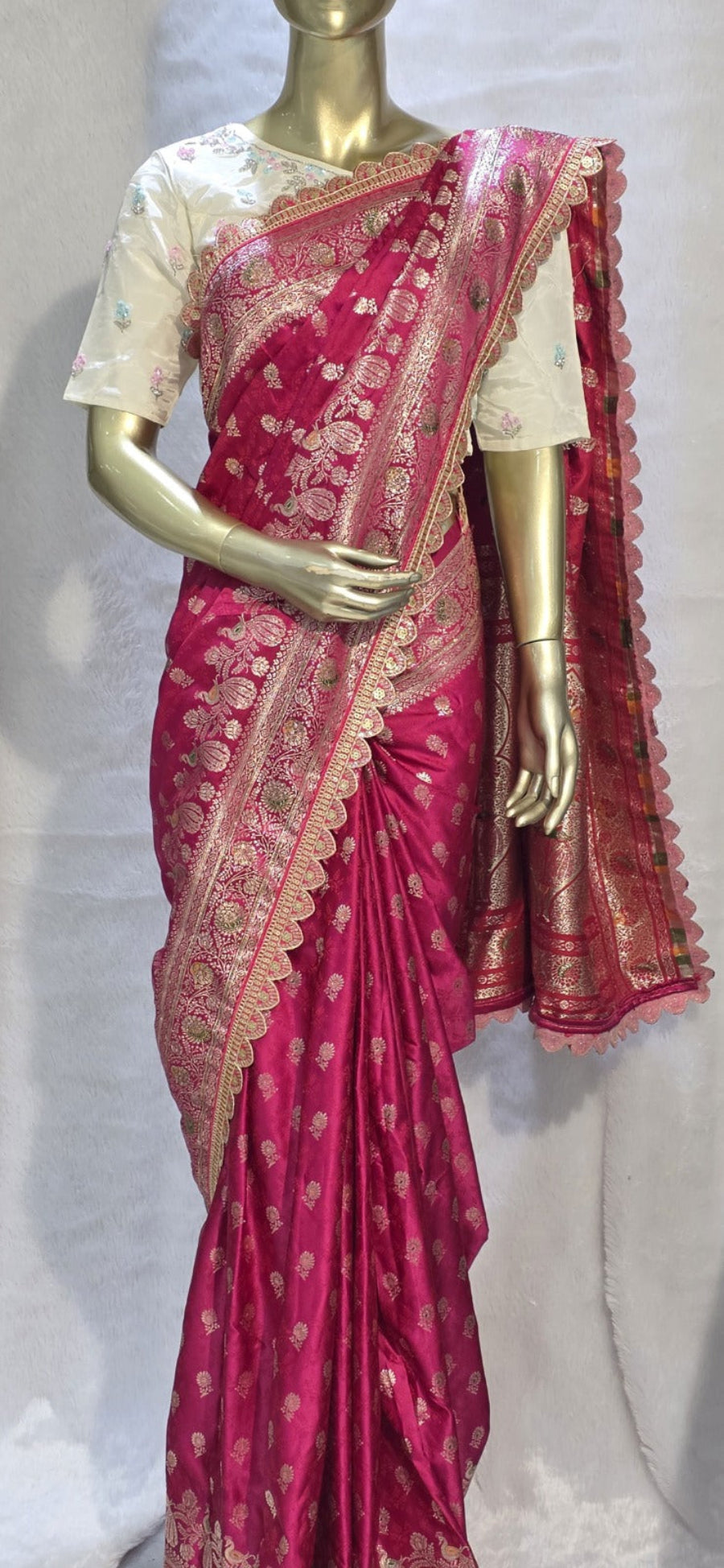  Elegant Banarasi silk saree for women wedding wear
