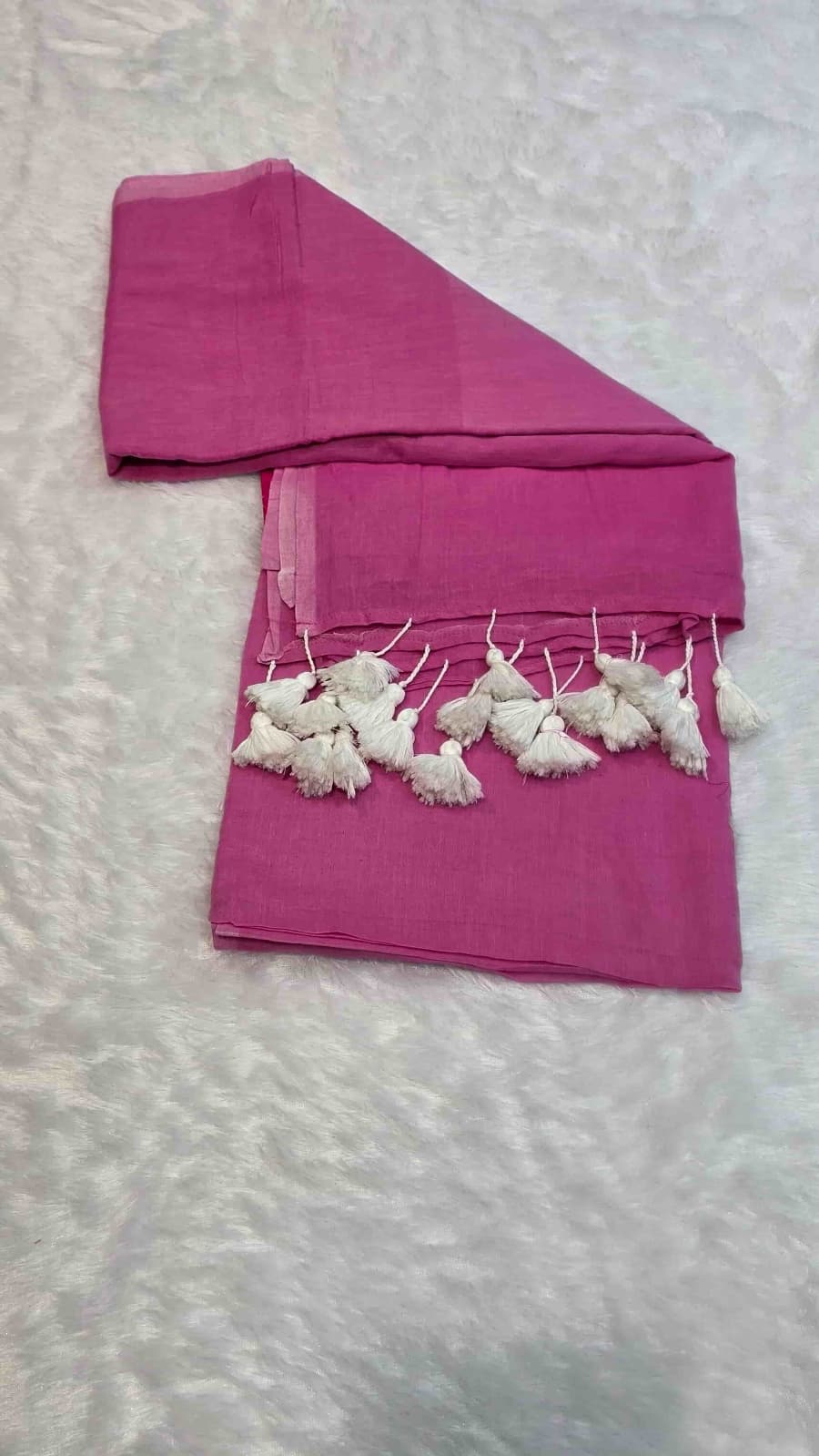 Lightweight pink cotton saree ideal for professional wear