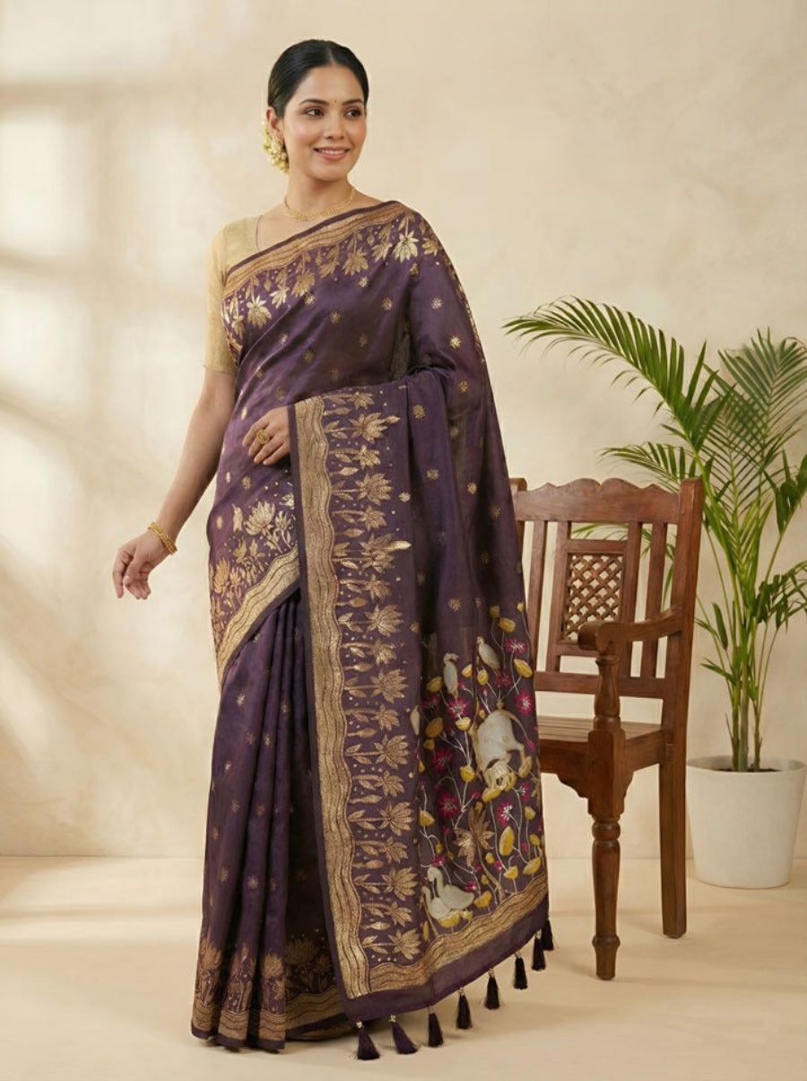 Elegant Tana silk saree for women soft royal look