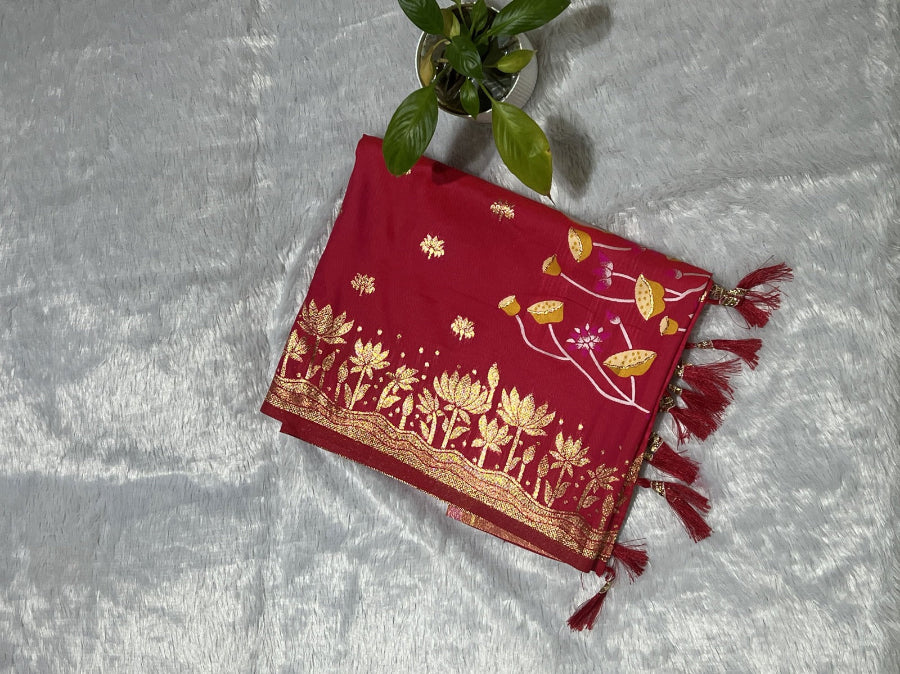 Lightweight Tana silk saree for women easy draping