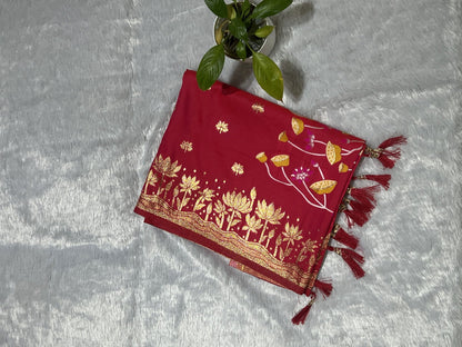 Lightweight Tana silk saree for women easy draping