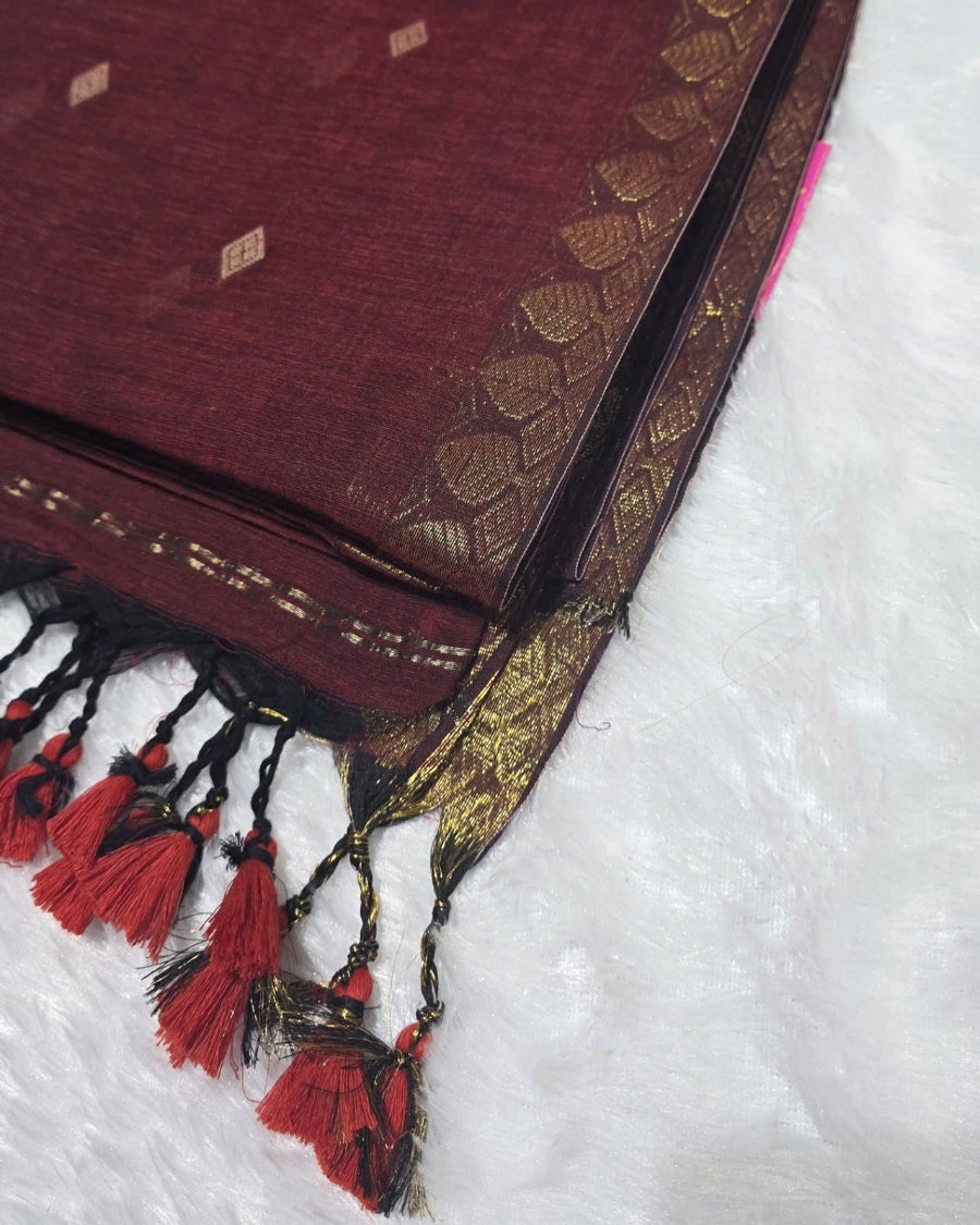 Plain cotton saree for women simple daily wear