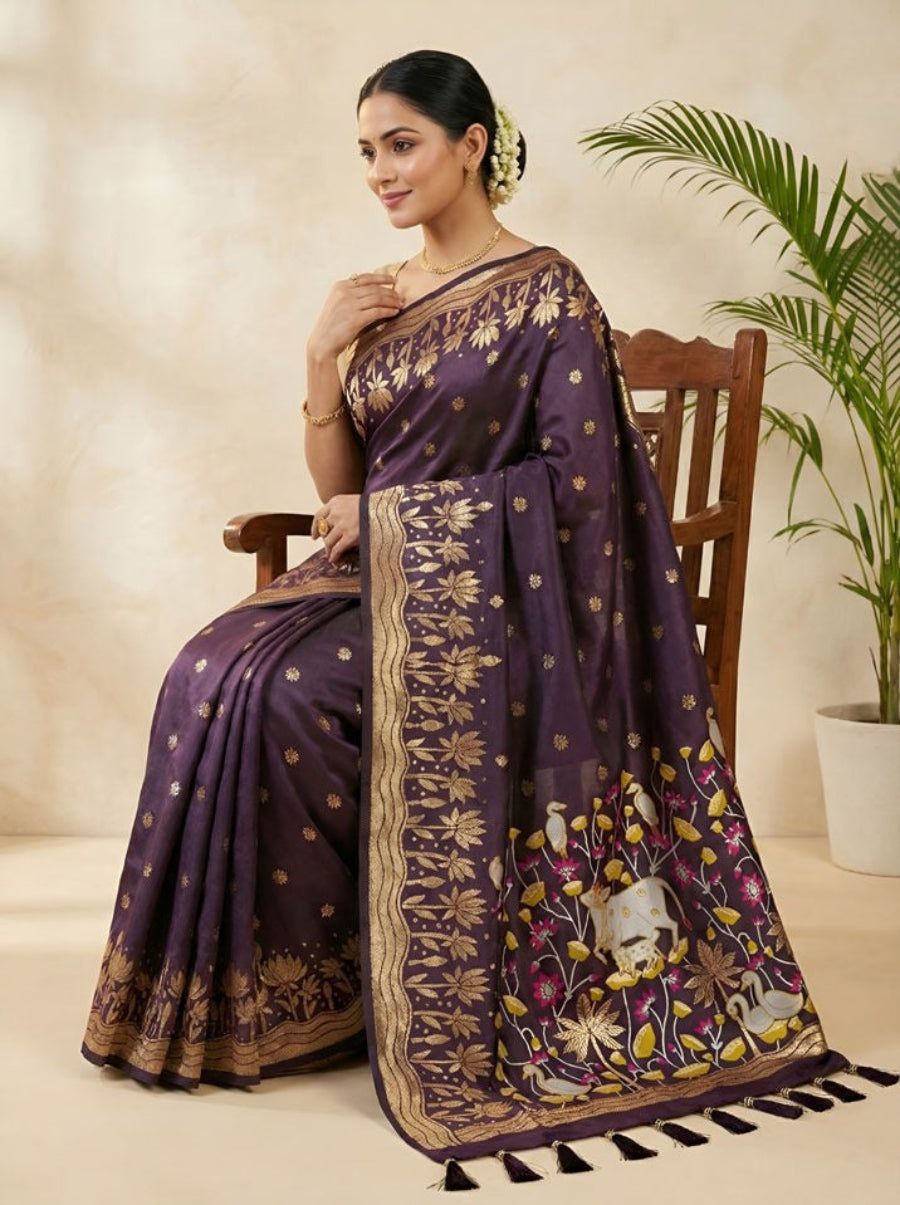 Pure weave Tana silk saree for women premium silk fabric
