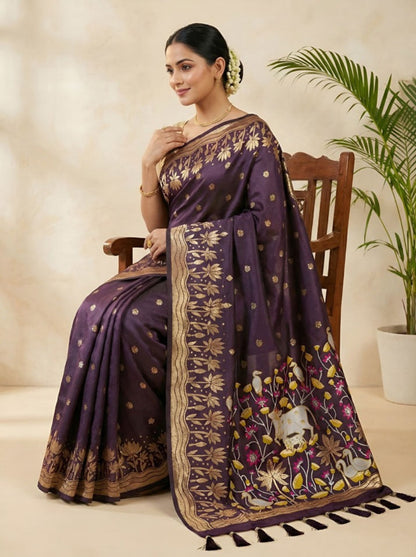 Pure weave Tana silk saree for women premium silk fabric
