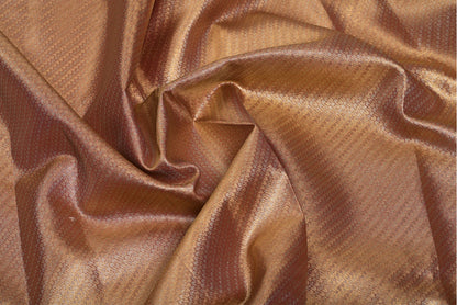 Golden Pink Kanjivaram Silk Saree with Fancy Minakari Border and Pink Contrast Aari Work Blouse