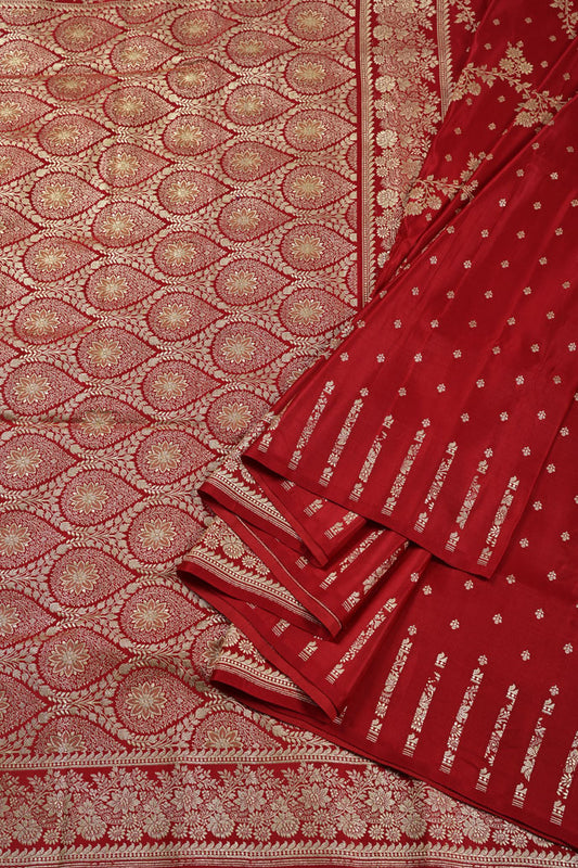 Banarasi red banarasi saree for weddings and festive occasions