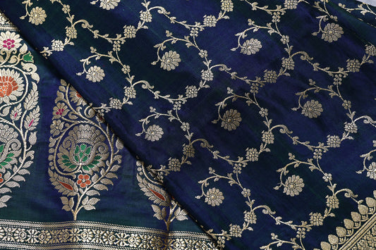 Silk Dark Blue Banarasi Saree