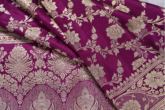 Banarasi magenta banarasi saree for weddings and festive occasions