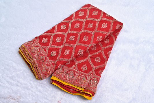 Silk yellow dola silk saree for weddings and festive occasions