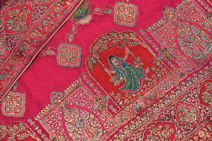 Pink Designer Silk Saree with Jardosi Handwork and Self Border