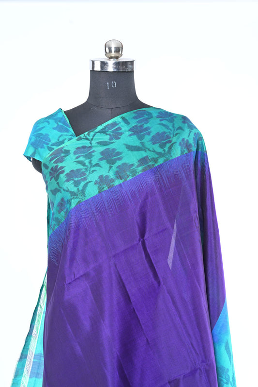 Silk pecock green pure soft silk saree for weddings and festive occasions