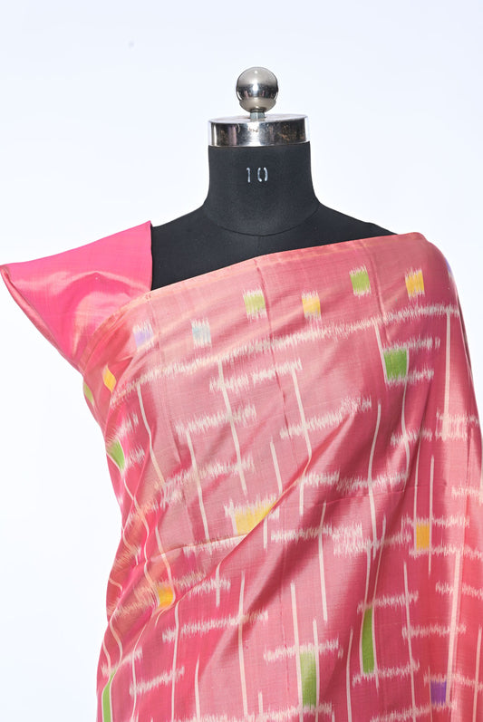 Silk dusty pink pure soft silk saree for weddings and festive occasions