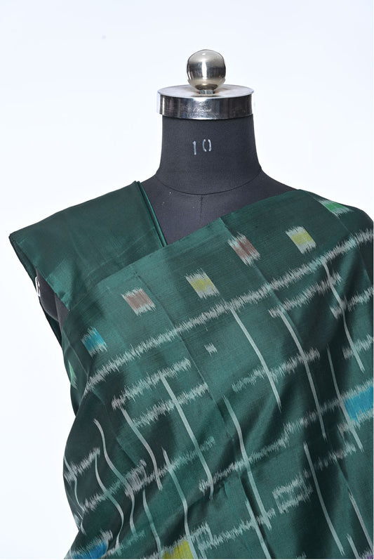 Silk bottle green pure soft silk saree for weddings and festive occasions