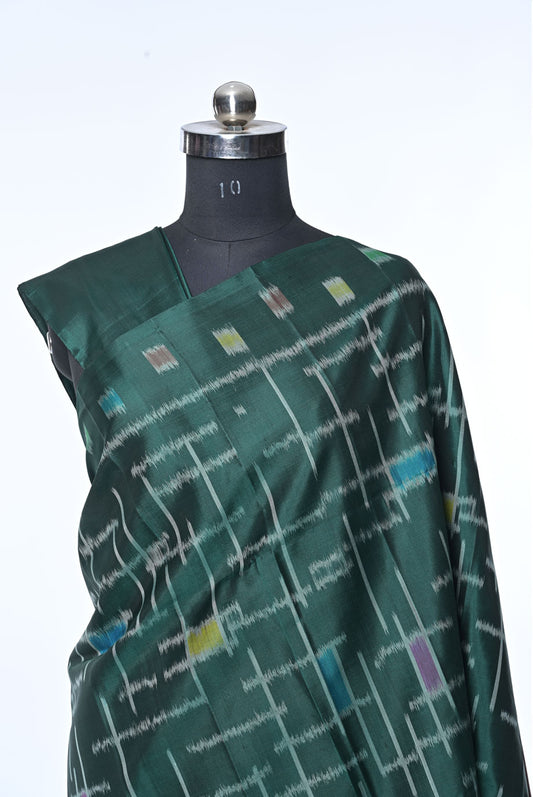 Silk bottle green pure soft silk saree for weddings and festive occasions