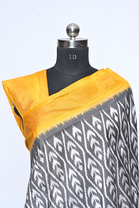 gray patola saree for weddings and festive occasions