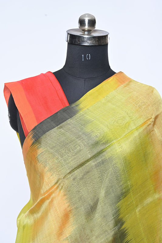 Cotton multi colour neon mangalgiri cotton saree for weddings and festive occasions