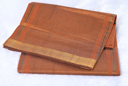 Mangalgiri Pattu Brown Saree for Festival