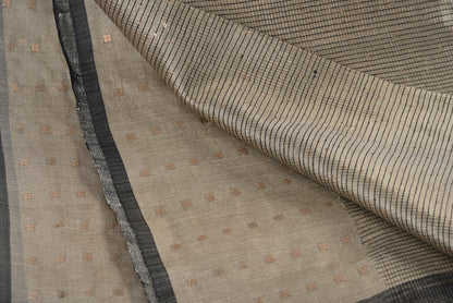 Light Gray Tussar Silk Saree
