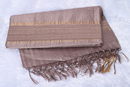 Pure Tussar Silk English Plum Saree for Festival