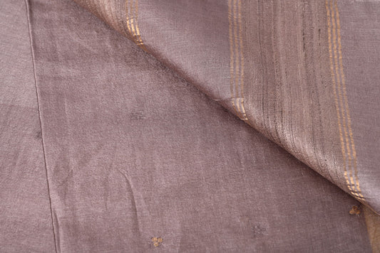 Pure Tussar Silk English Plum Saree for Festival