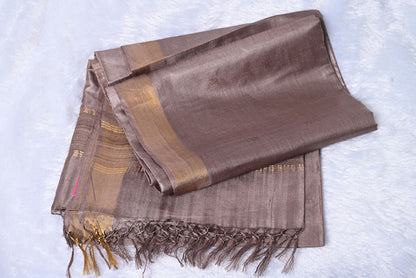 Pure Tussar Silk English Plum Saree for Festival