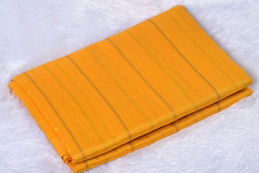 Semi Cotton Golden Yellow Saree for Daily Wear