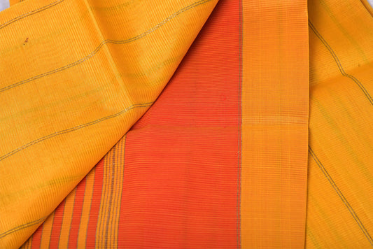 Semi Cotton Golden Yellow Saree for Daily Wear