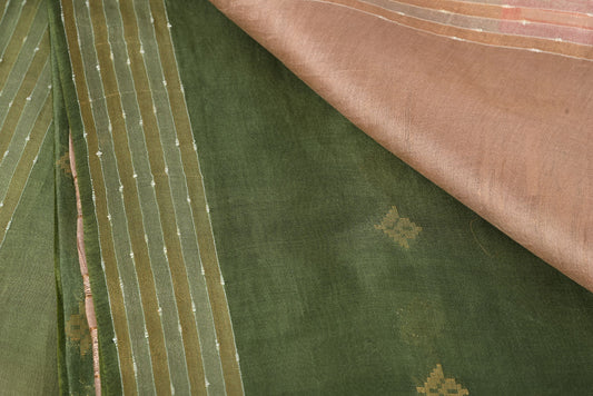 Silk beige tussar silk saree for weddings and festive occasions