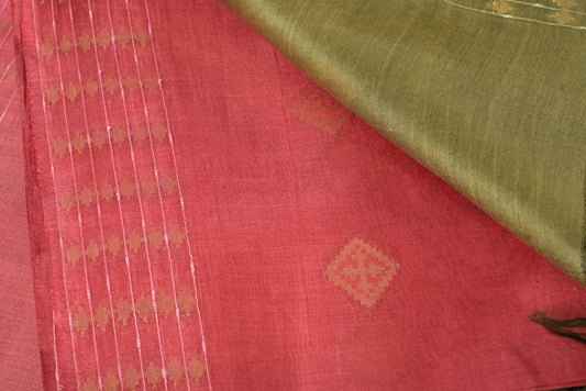 dusty maroon tussar silk saree for weddings and festive occasions
